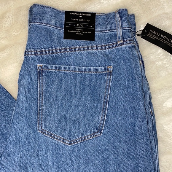 Banana Republic Factory High Rise Wide Leg Jeans - Light Blue - Picture 8 of 14